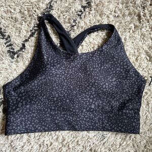 Fabletics Black Leopard Print Sports Bra